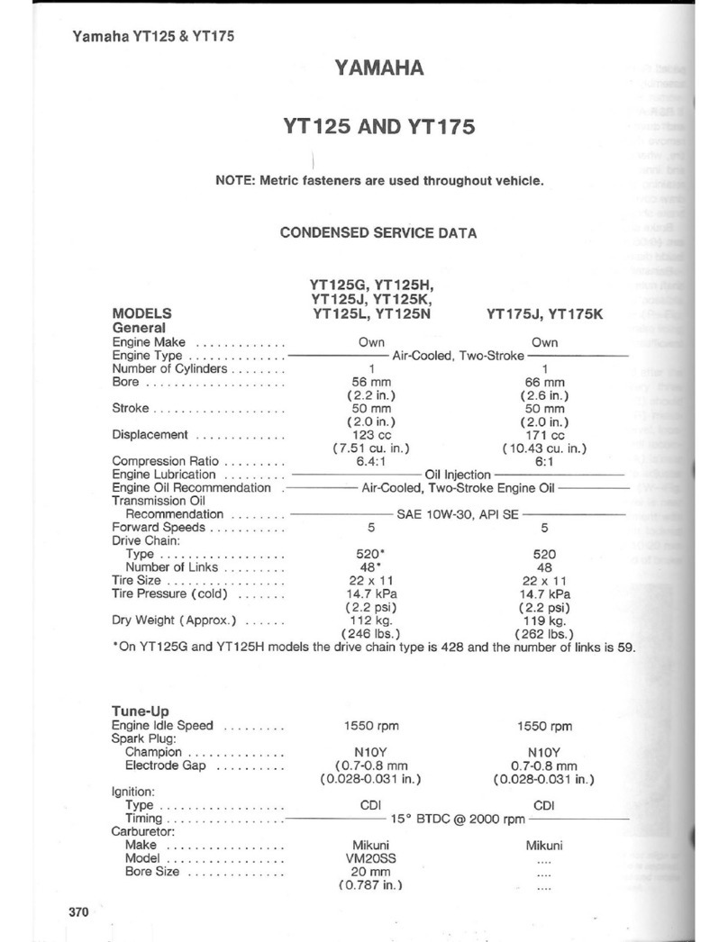 Yamaha YT125G Service manual