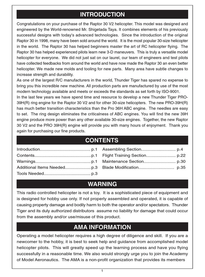 THUNDER TIGER Raptor 30 V2 User manual
