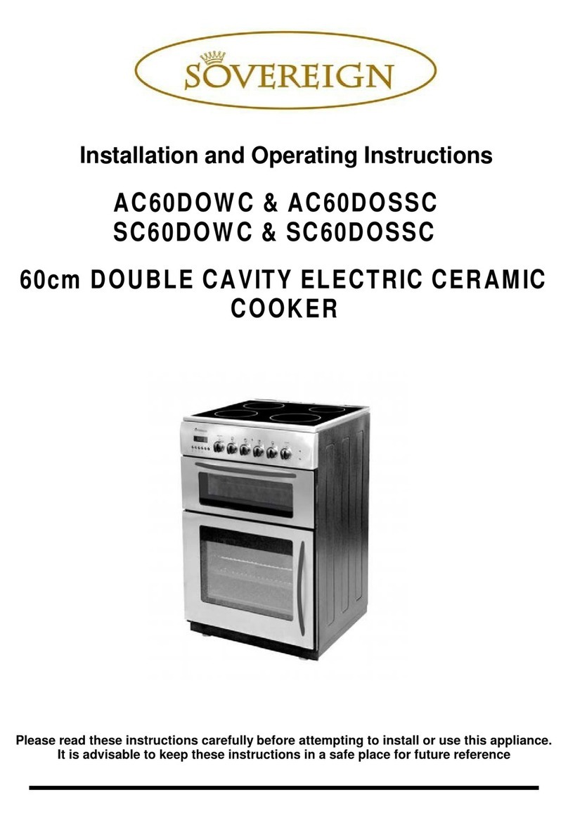 Sovereign AC60DOWC Installation and operating instructions