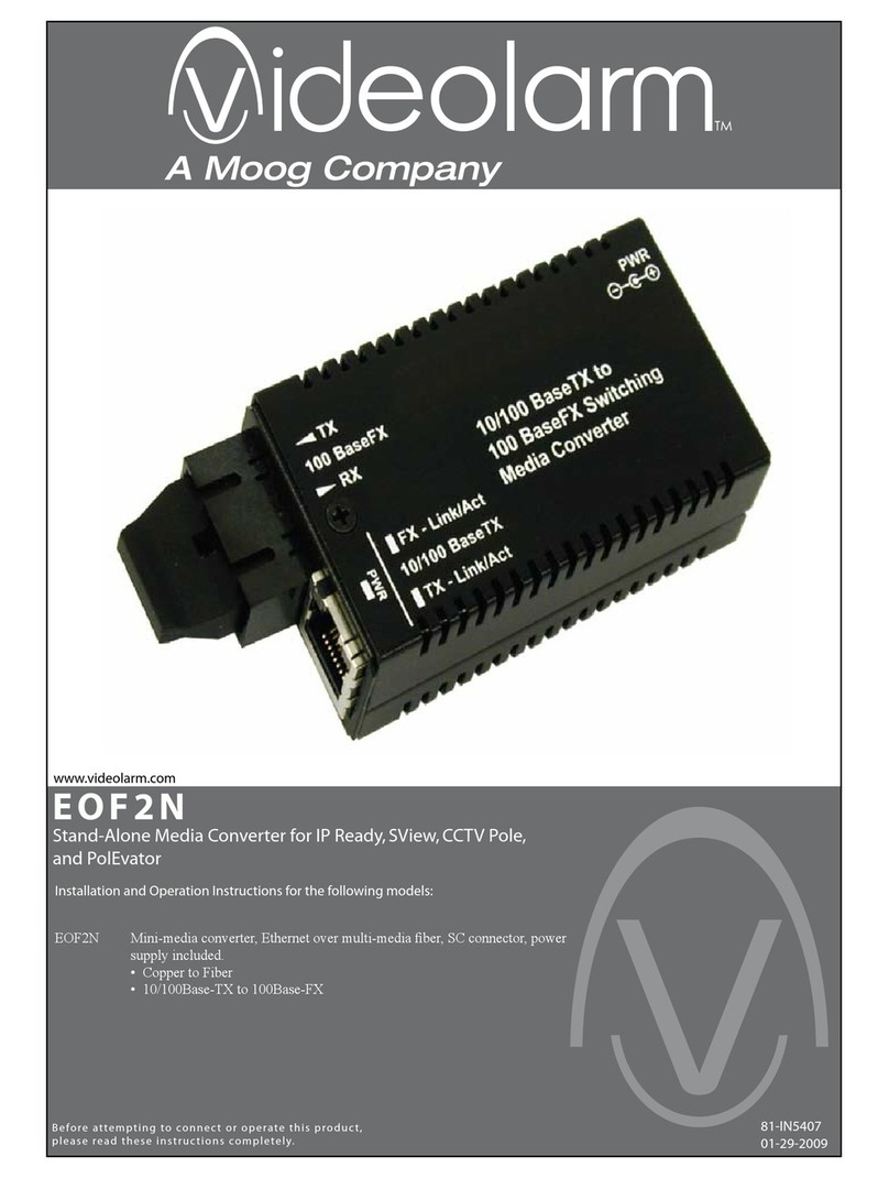 Moog Videolarm EOF2N Installation and operation instructions