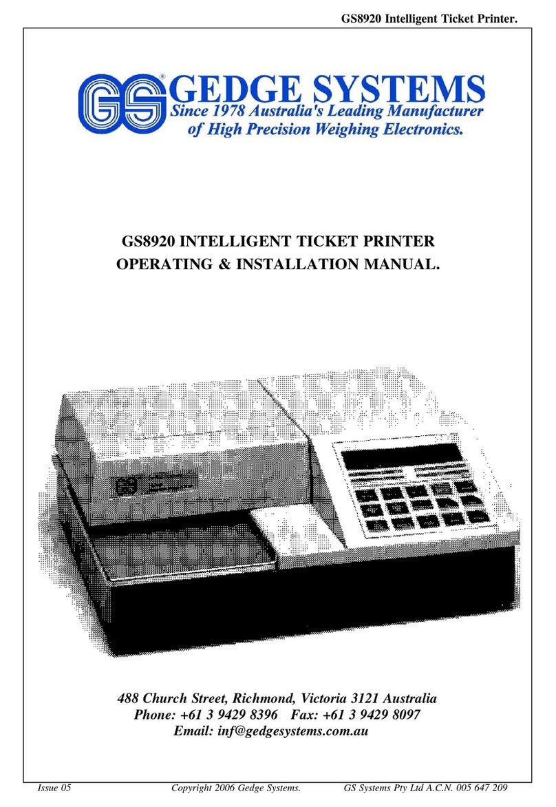 Gedge Systems GS8920 Operating & installation manual