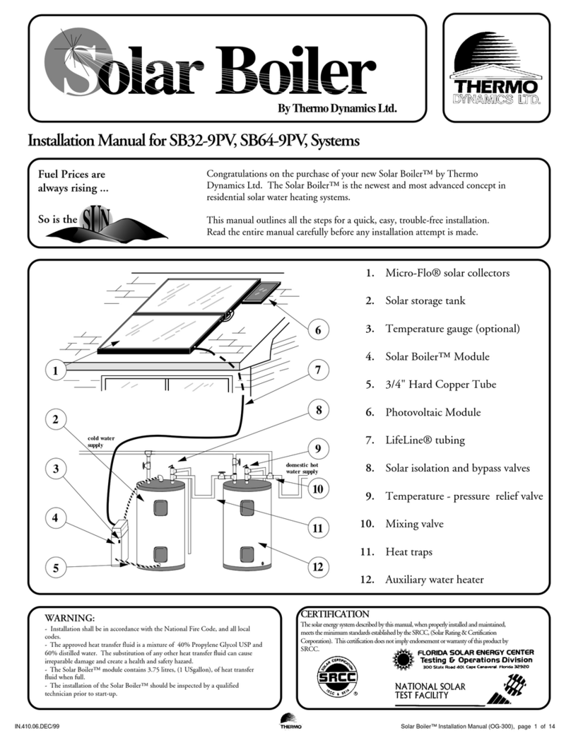 Thermo Dynamics Solar Boiler SB32-9PV installation manual Thermo Dynamics Solar Boiler SB32-9PV installation manual