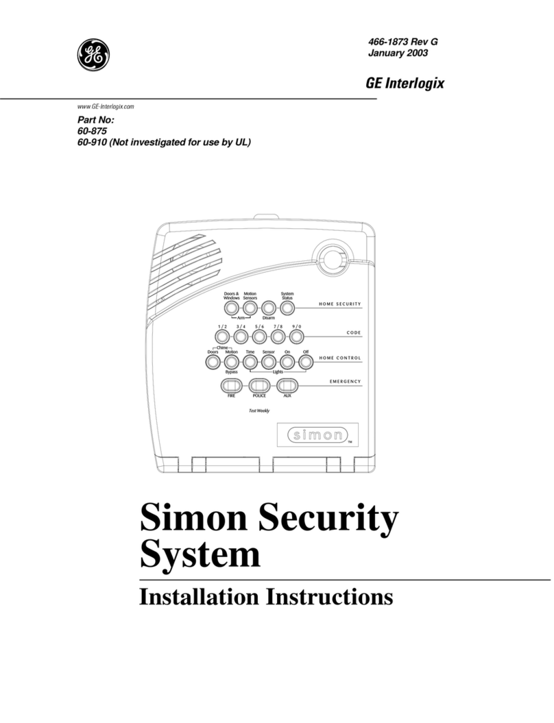 GE Simon Security System User manual