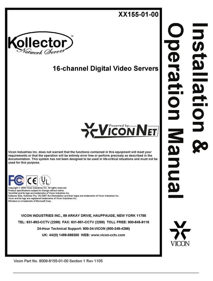 Vicon Kollector Network Server User manual