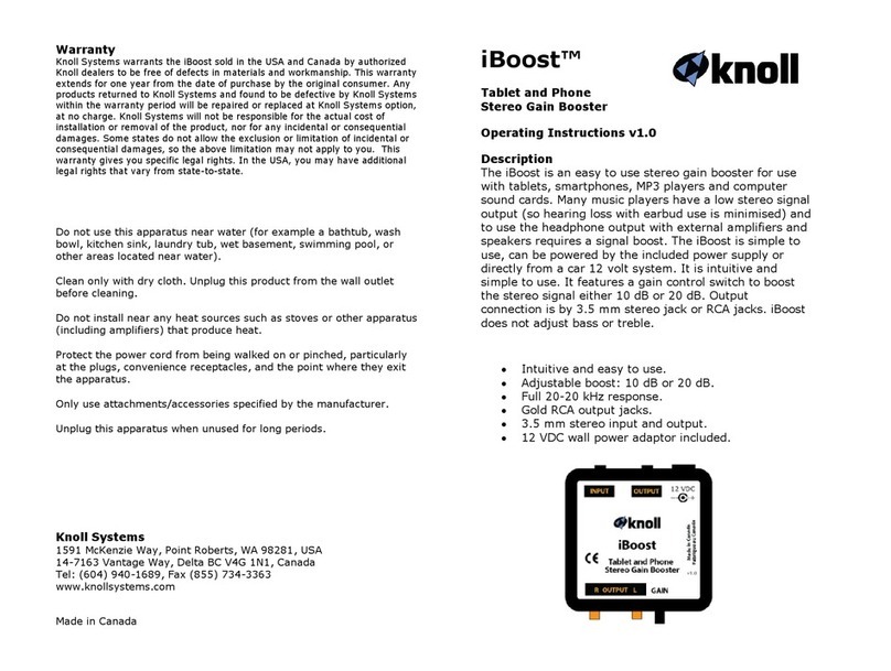 Knoll iBoost operating instructions