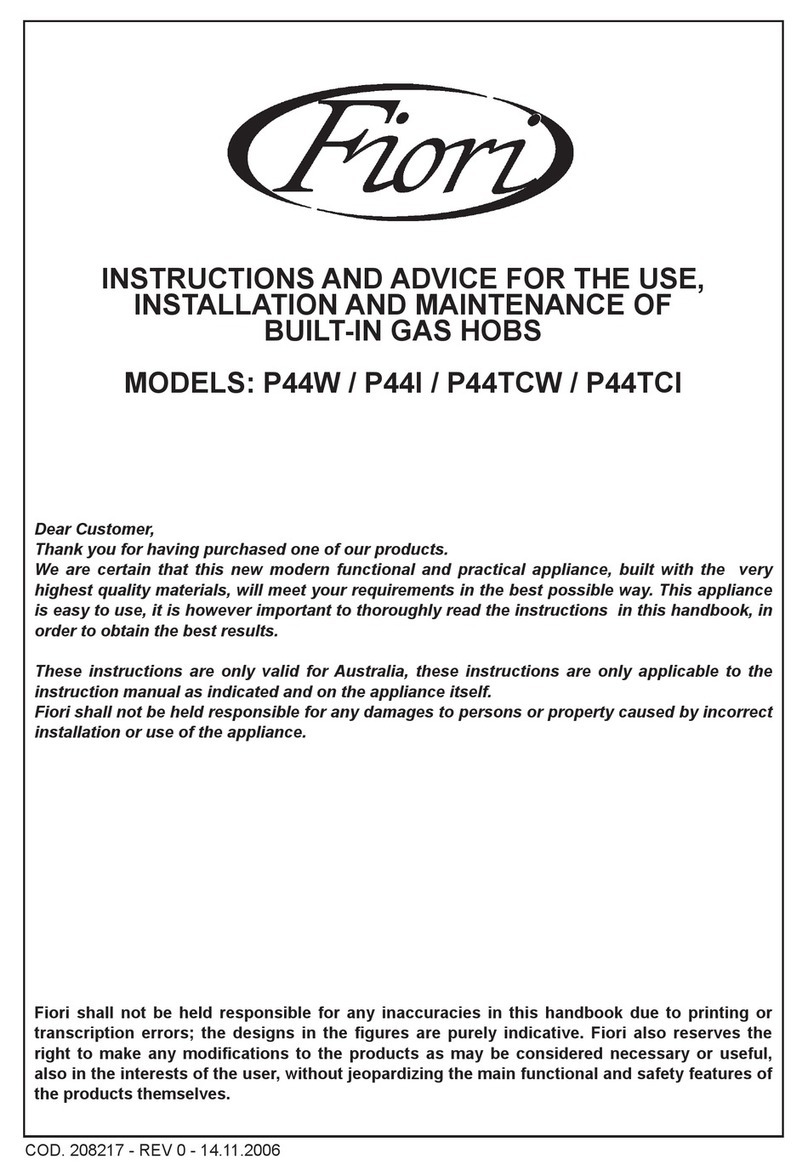Fiori P44W Instructions and advice for the use, installation and maintenance
