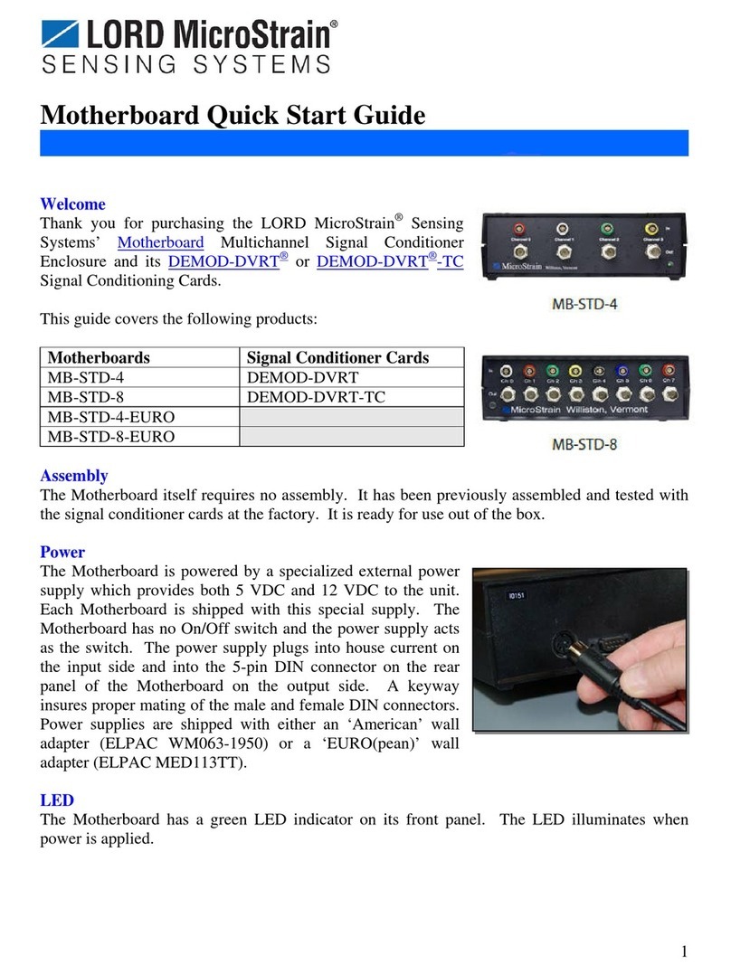 Lord MicroStrain MB-STD-4 quick start guide
