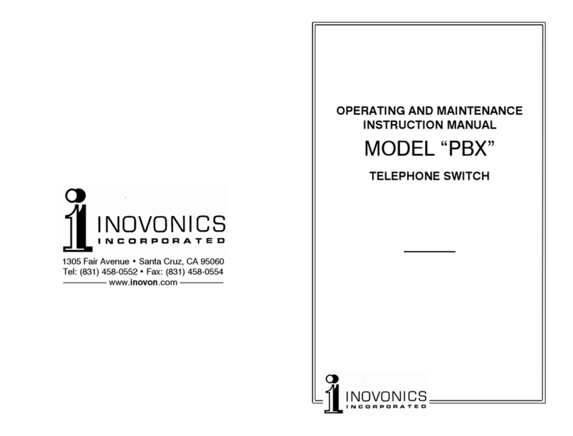 Inovonics PBX Operating and maintenance instruction manual
