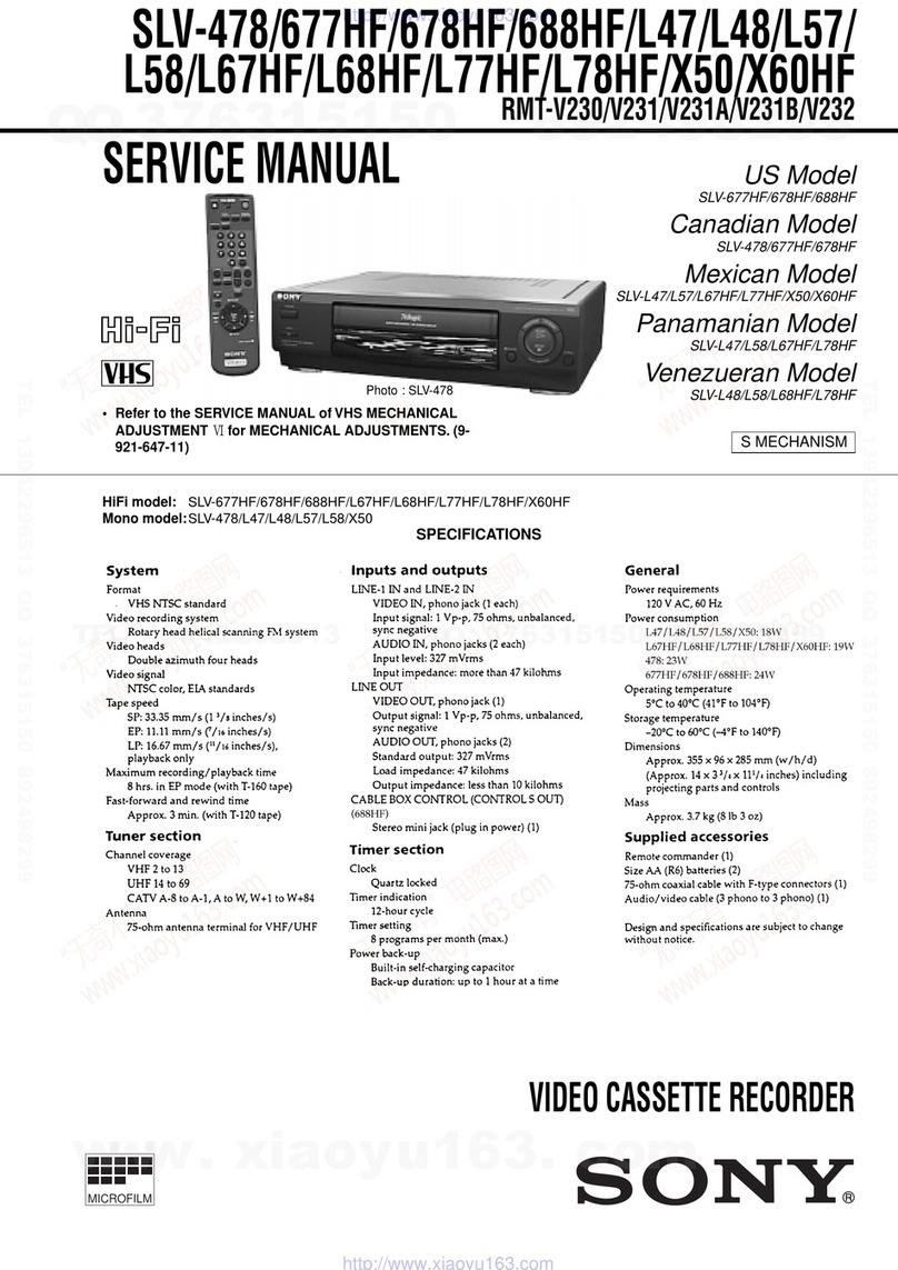 Sony SLV-478 User manual