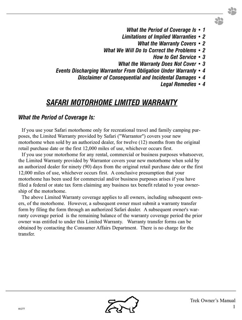 SAFARI Trek 2002 owner's manual
