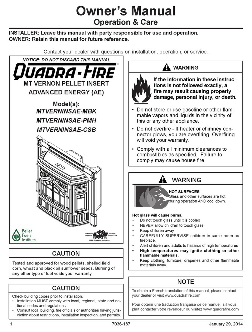 Quadra-Fire MTVERNINSAE-MBK Owner's manual operation & care