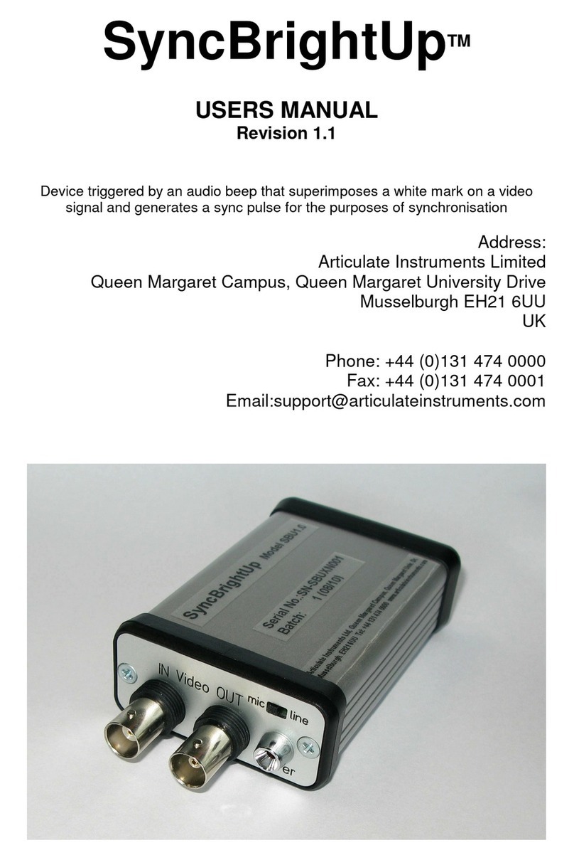 Articulate Instruments SyncBrightUp user manual Articulate Instruments SyncBrightUp user manual