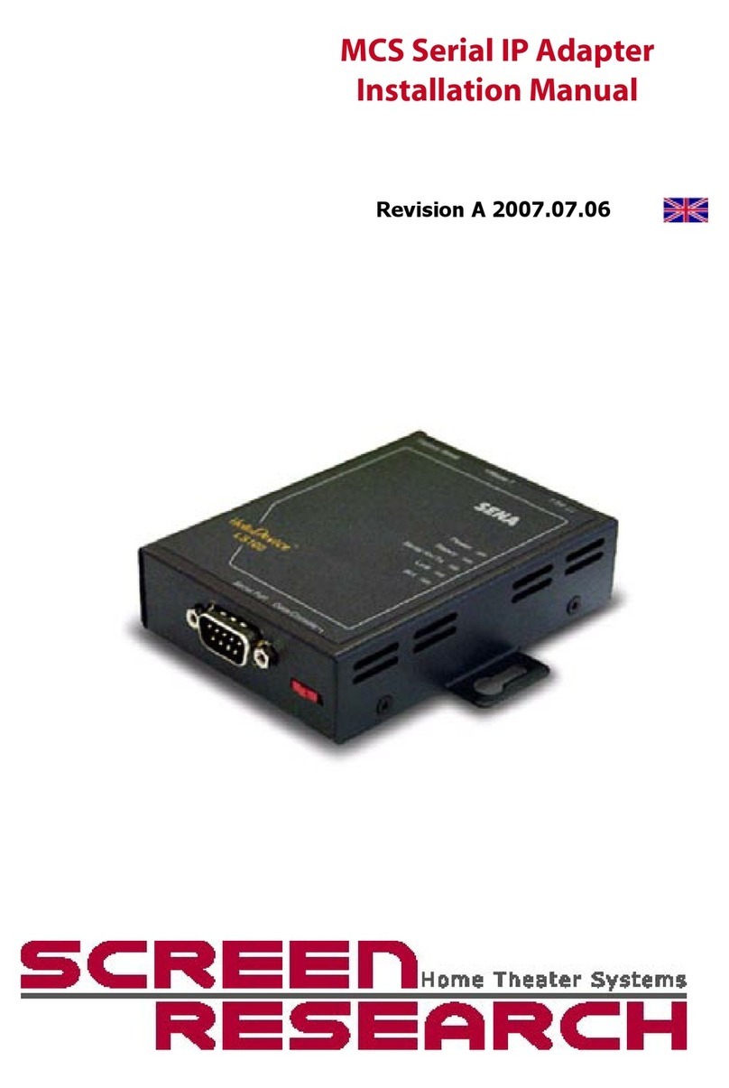 Screen Research MCS Serial IP Adapter installation manual Screen Research MCS Serial IP Adapter installation manual