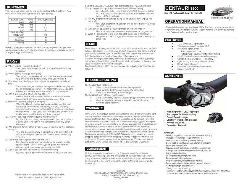 Gygolite Centauri 1500 Operation manual