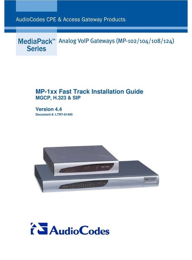 AudioCodes MP-1xx Fast Track User manual