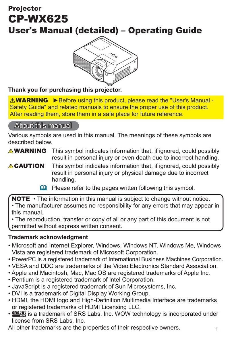 Hitachi CP-WX625 Technical Document