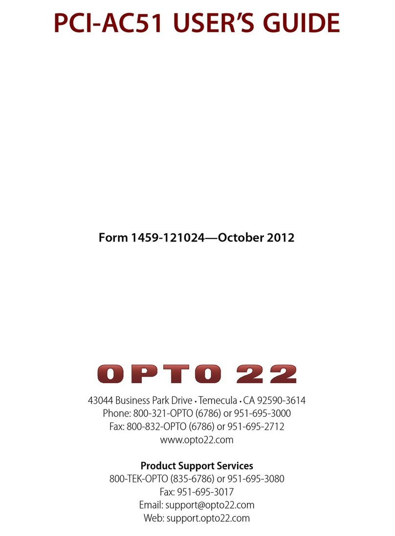 OPTO 22 PCI-AC51 User manual