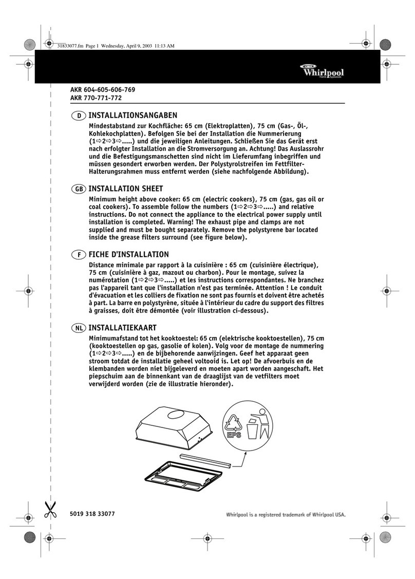 Whirlpool AKR 604-605-606-769 Assembly instructions
