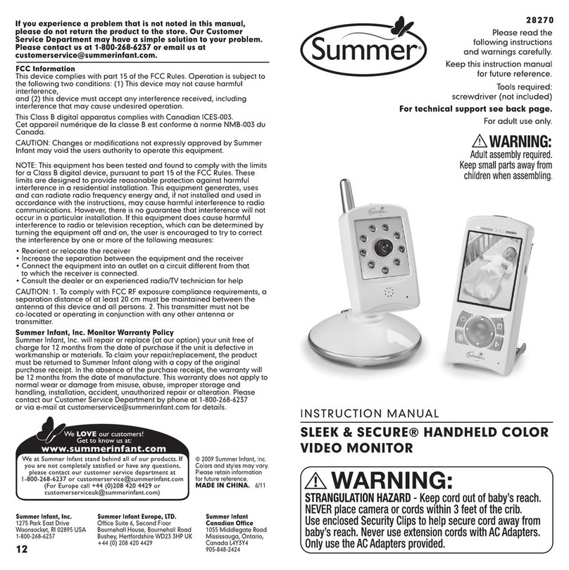 Summer Sleek & Secure 28270 User manual Summer Sleek & Secure 28270 User manual