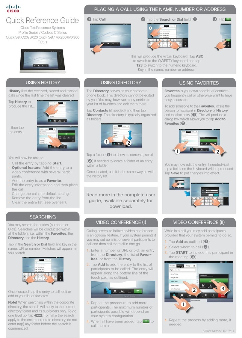 Cisco Quick Set C20 User manual