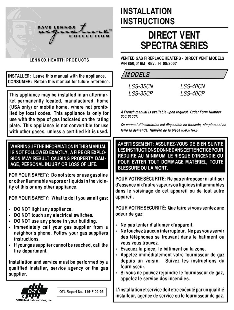 Lennox Hearth Products LSS-35CN User manual Lennox Hearth Products LSS-35CN User manual