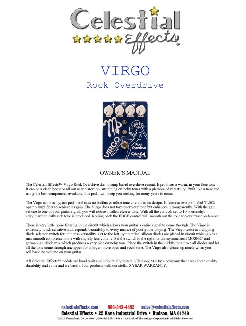 Celestial Effects VIRGO Rock Overdrive owner's manual