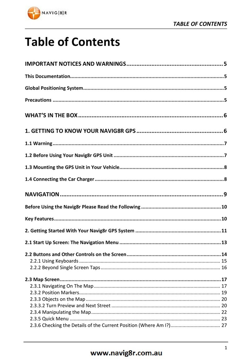 Navig8r GPS unit User manual