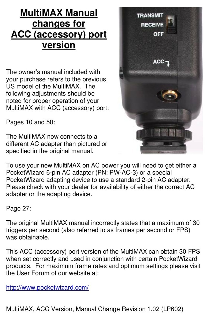 Pocket Wizard MultiMAX User manual Pocket Wizard MultiMAX User manual