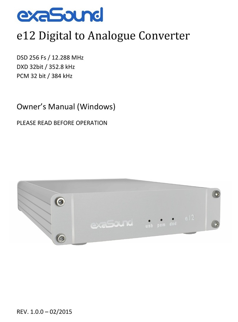 exaSound e12 DAC User manual