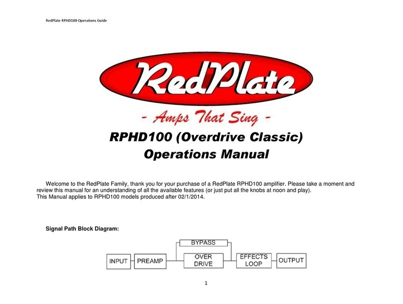 RedPlate Overdrive Classic RPHD100 Operation manual