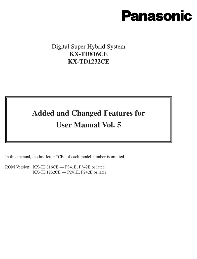 Panasonic KX-TD816CE User manual addendum