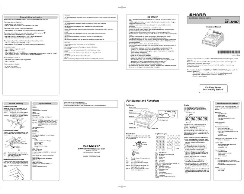 Sharp XE-A107 Basic user manual