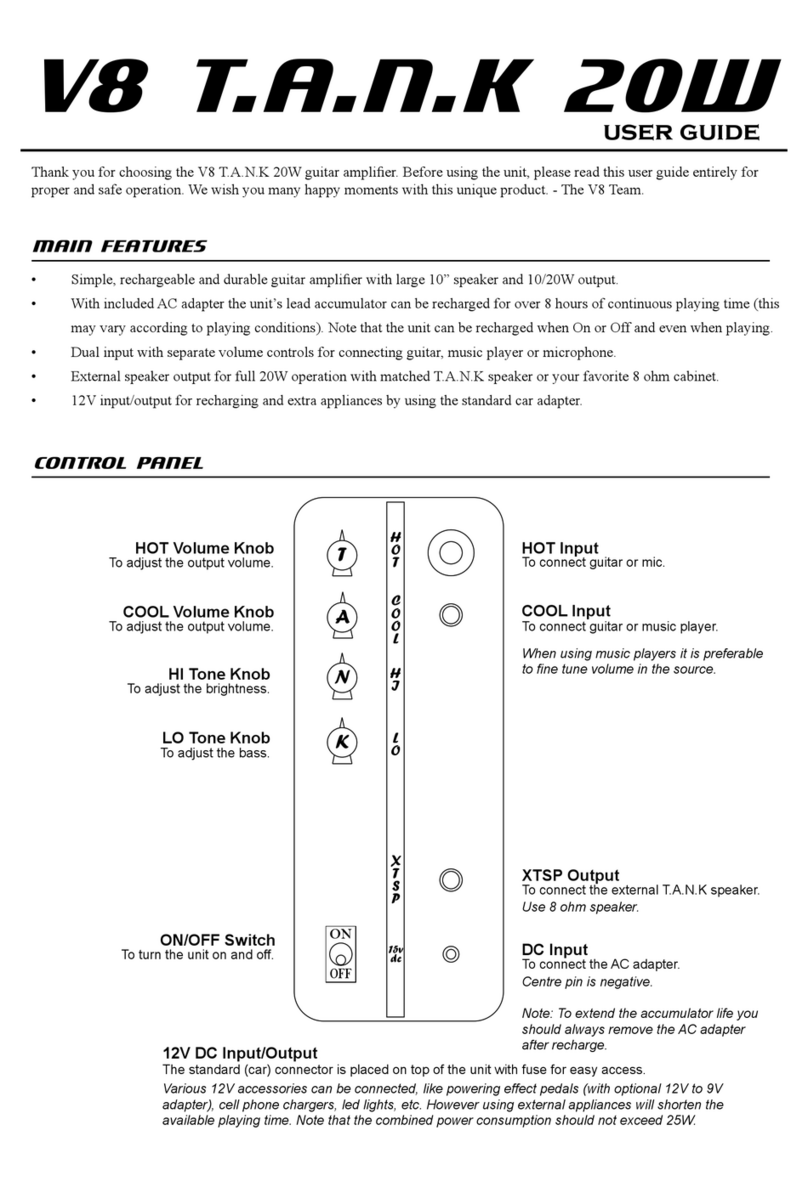 AMPLISONIC V8 T.A.N.K. 20W user guide
