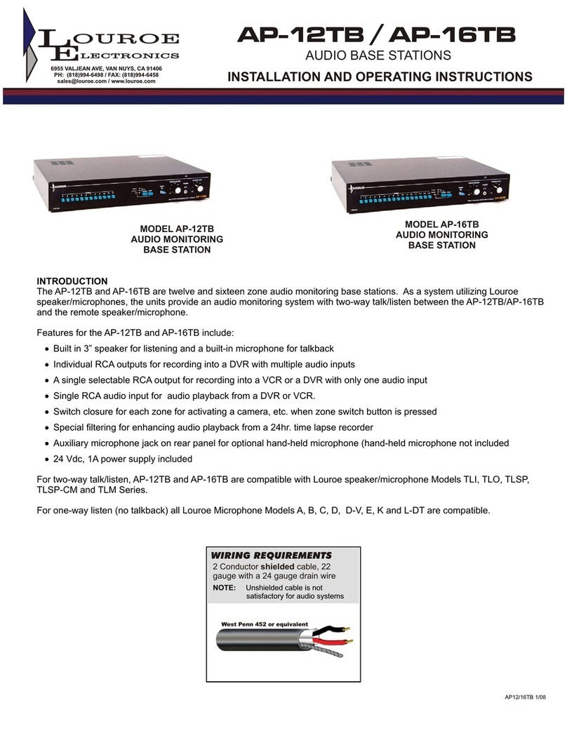 Louroe Electronics AP-112TB User manual