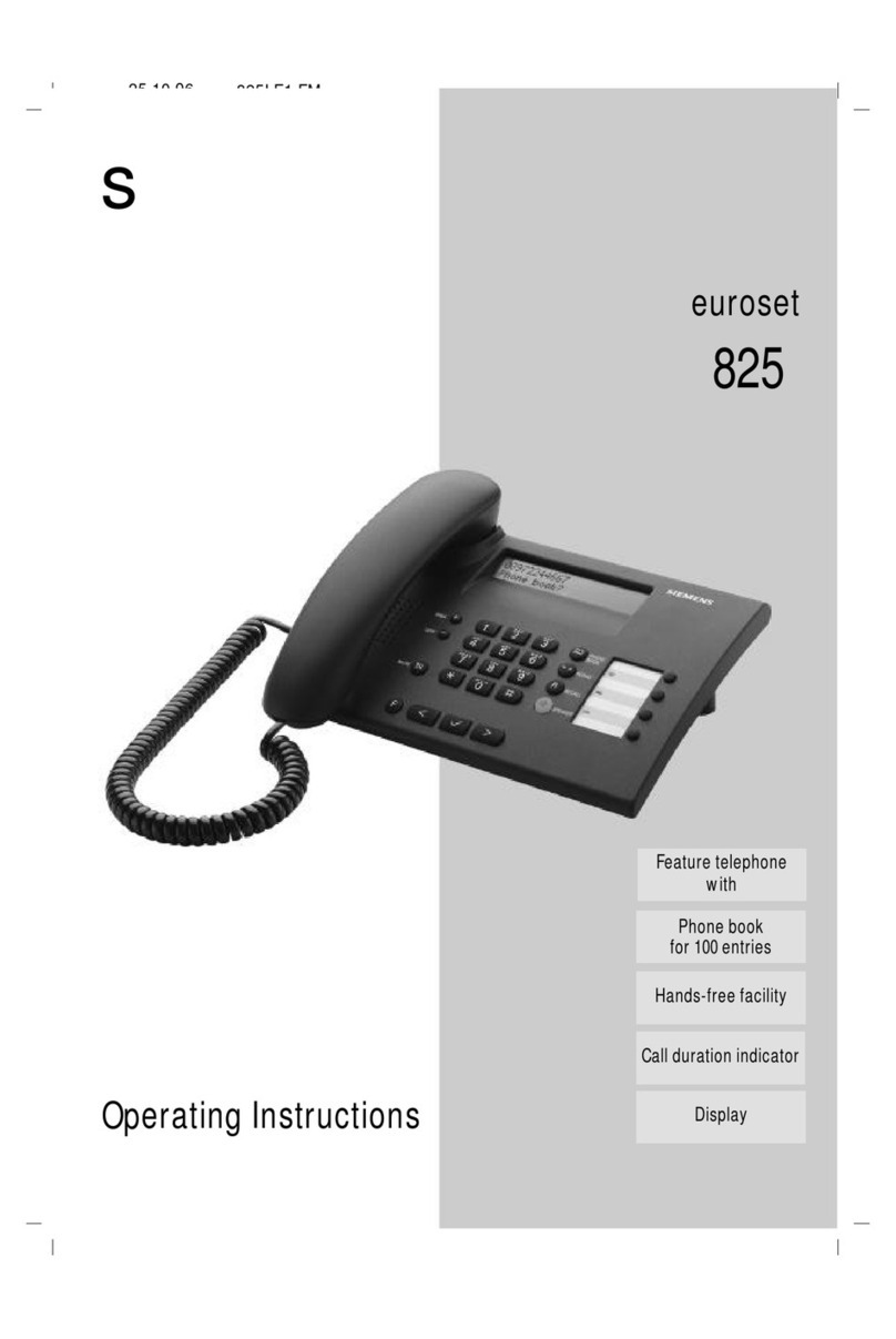 Siemens Euroset 825 User manual