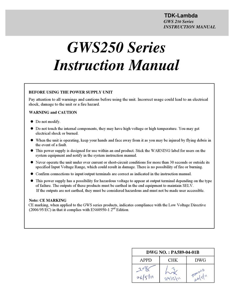 TDK-Lambda GWS250 Series User manual