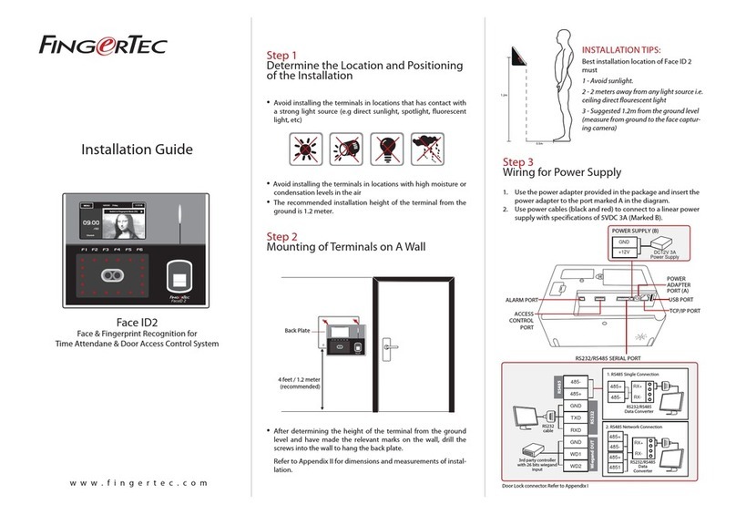 FingerTec Face ID2 User manual