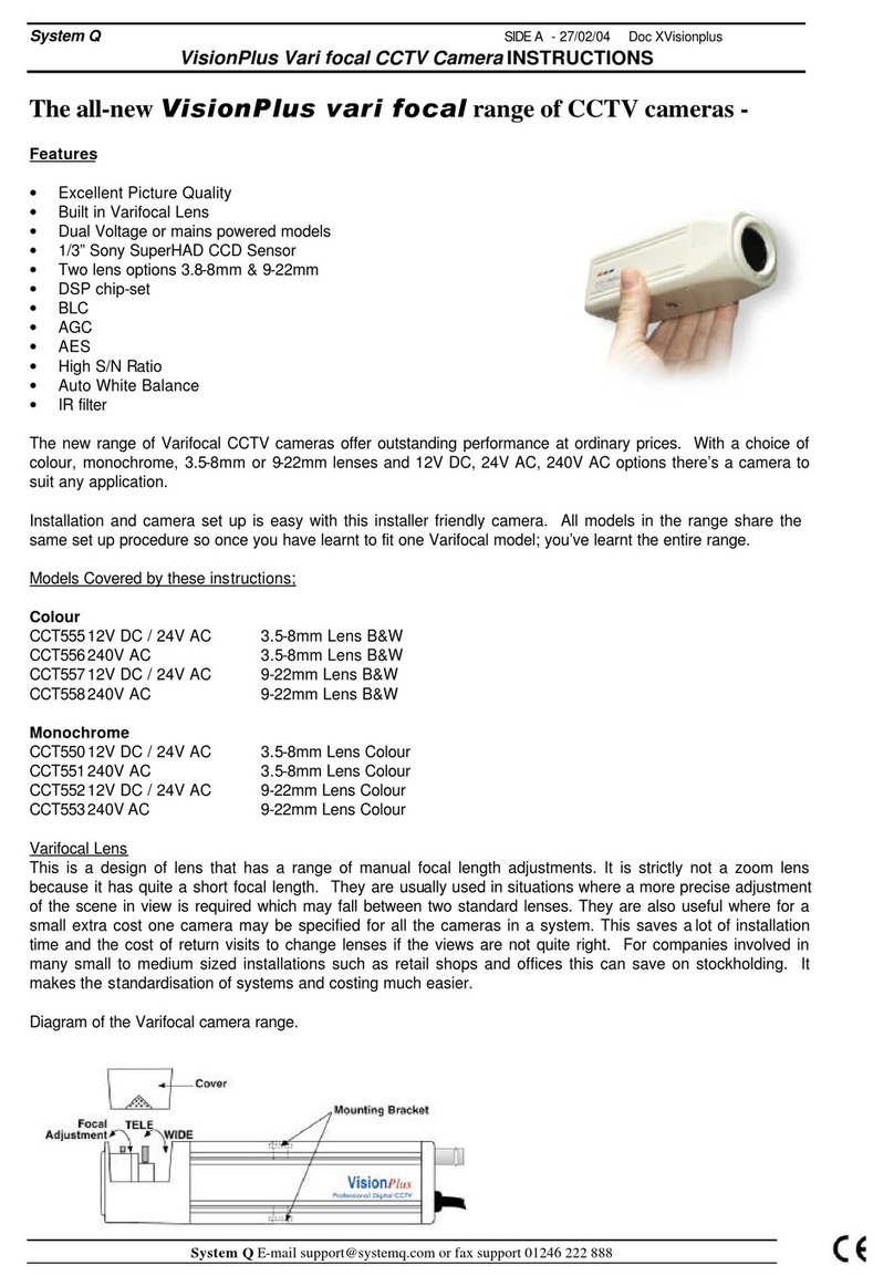 System Q VisionPlus vari focal CCT555 User manual