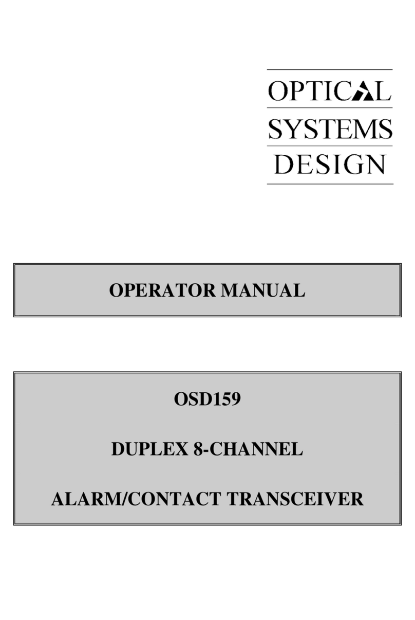 Optical Systems Design OSD159 Operator's manual