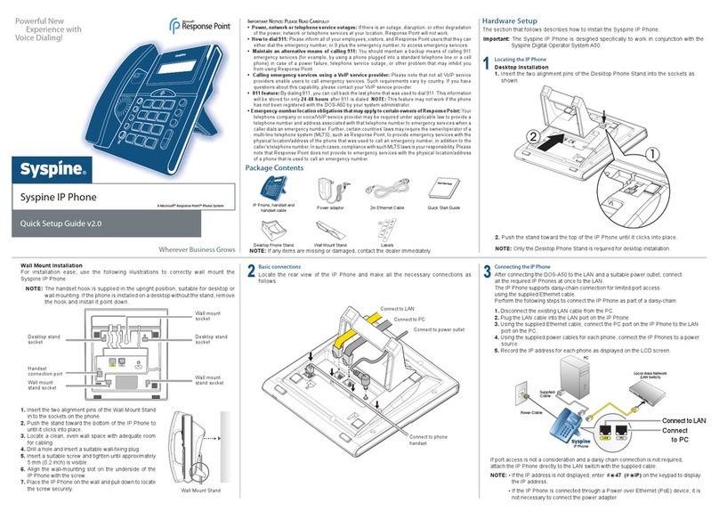 Syspine IP Phone Quick setup guide