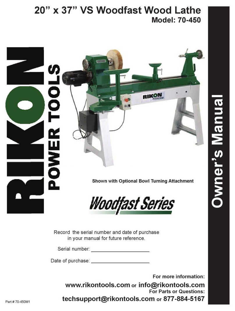 Rikon Power Tools Woodfast 70-450 owner's manual