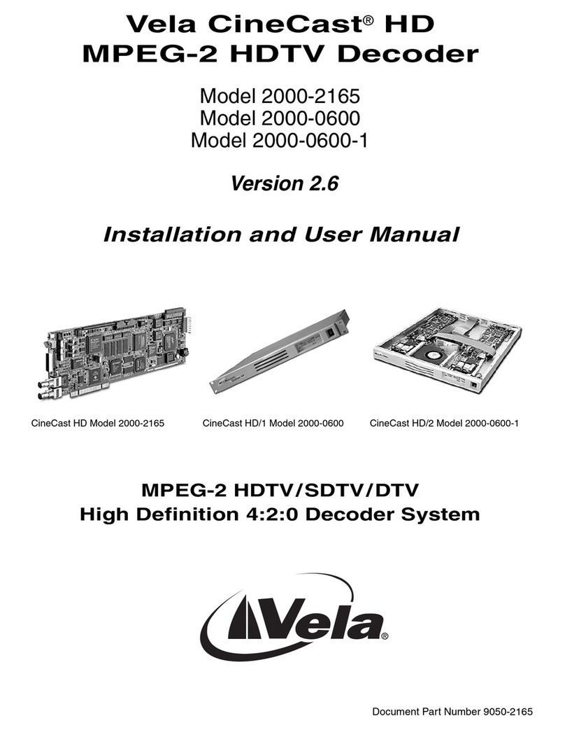 Vela 2000-2165 Installation and user manual