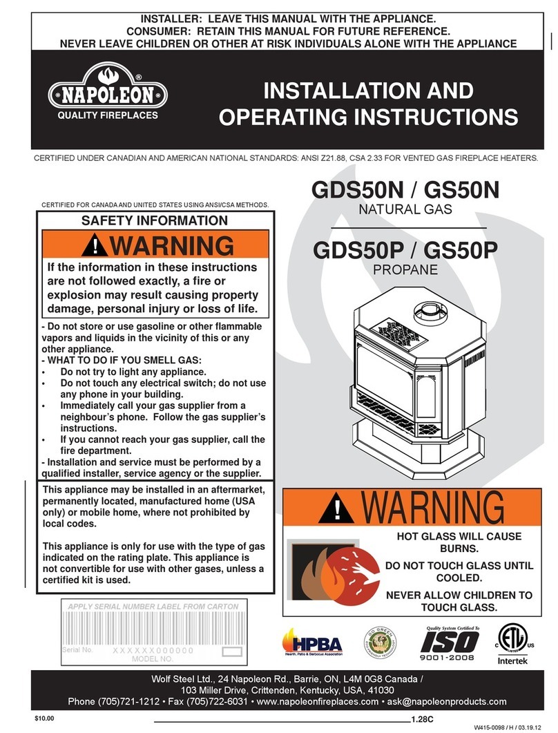 Napoleon GDS 50-N operating instructions Napoleon GDS 50-N operating instructions