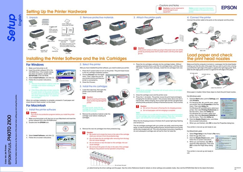 Epson Stylus Photo 2100 User manual