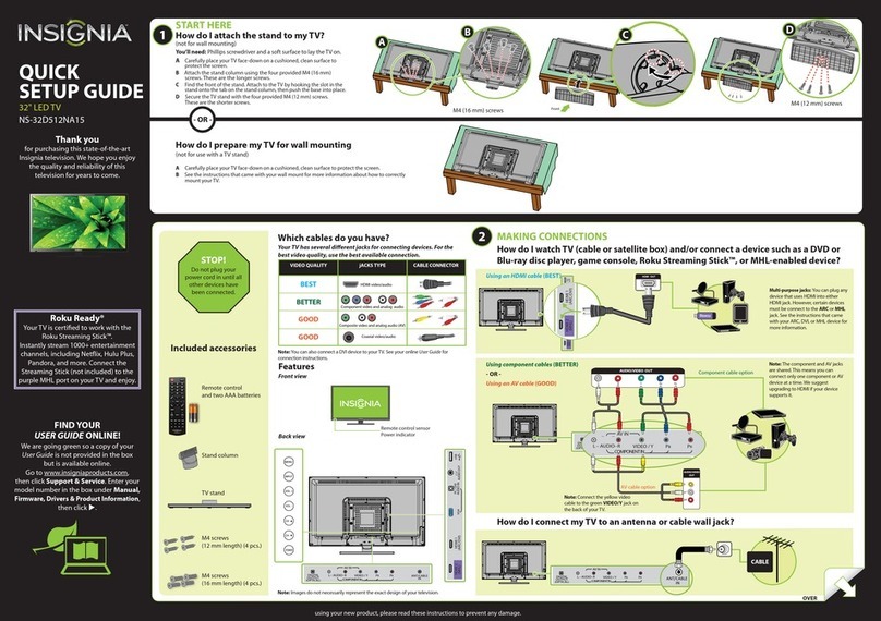 Insignia NS-32D512NA15 Quick setup guide