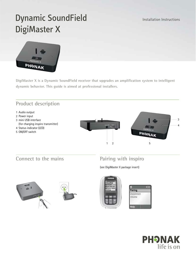 Phonak Dynamic SoundField DigiMaster X User manual