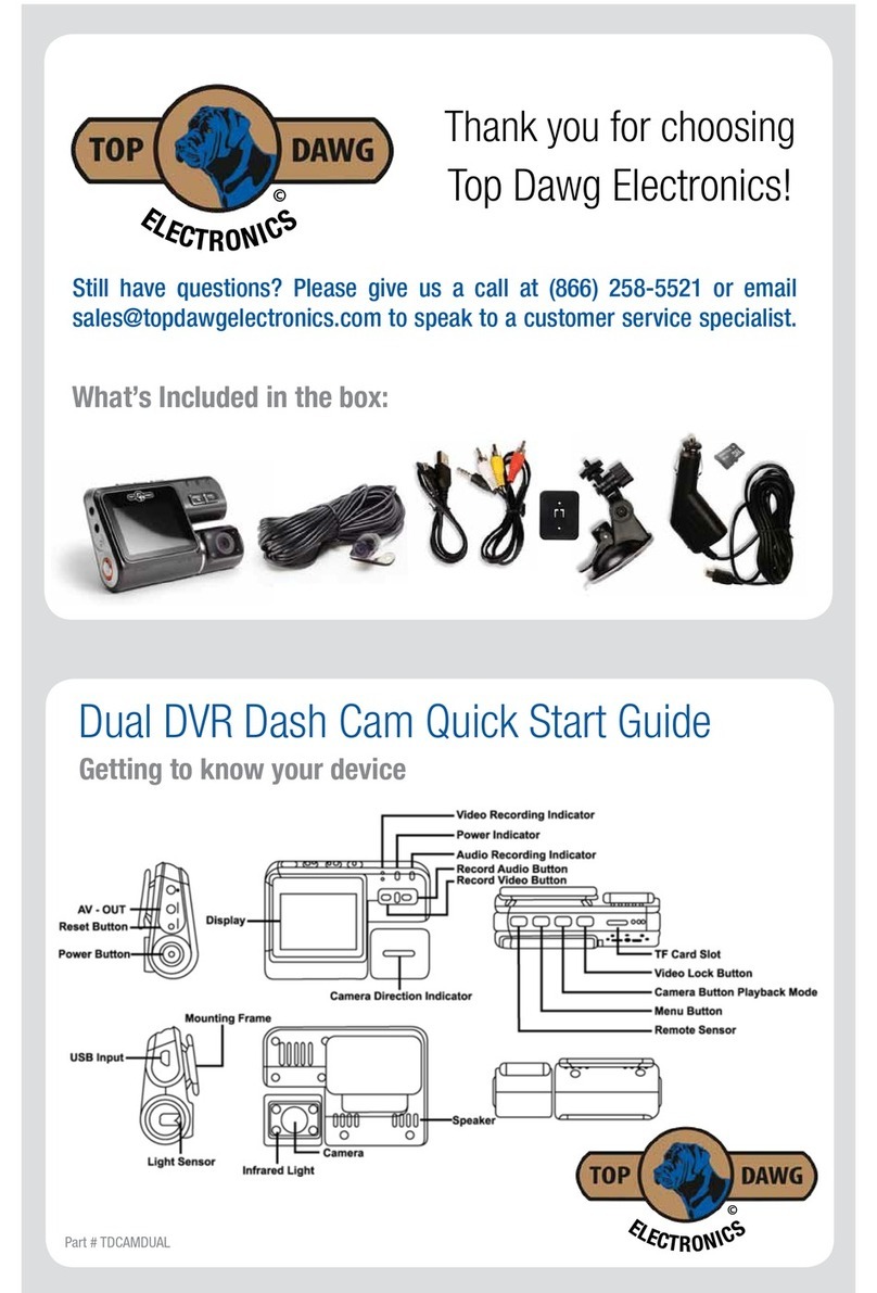 Top Dawg Dual DVR Dash Cam quick start guide