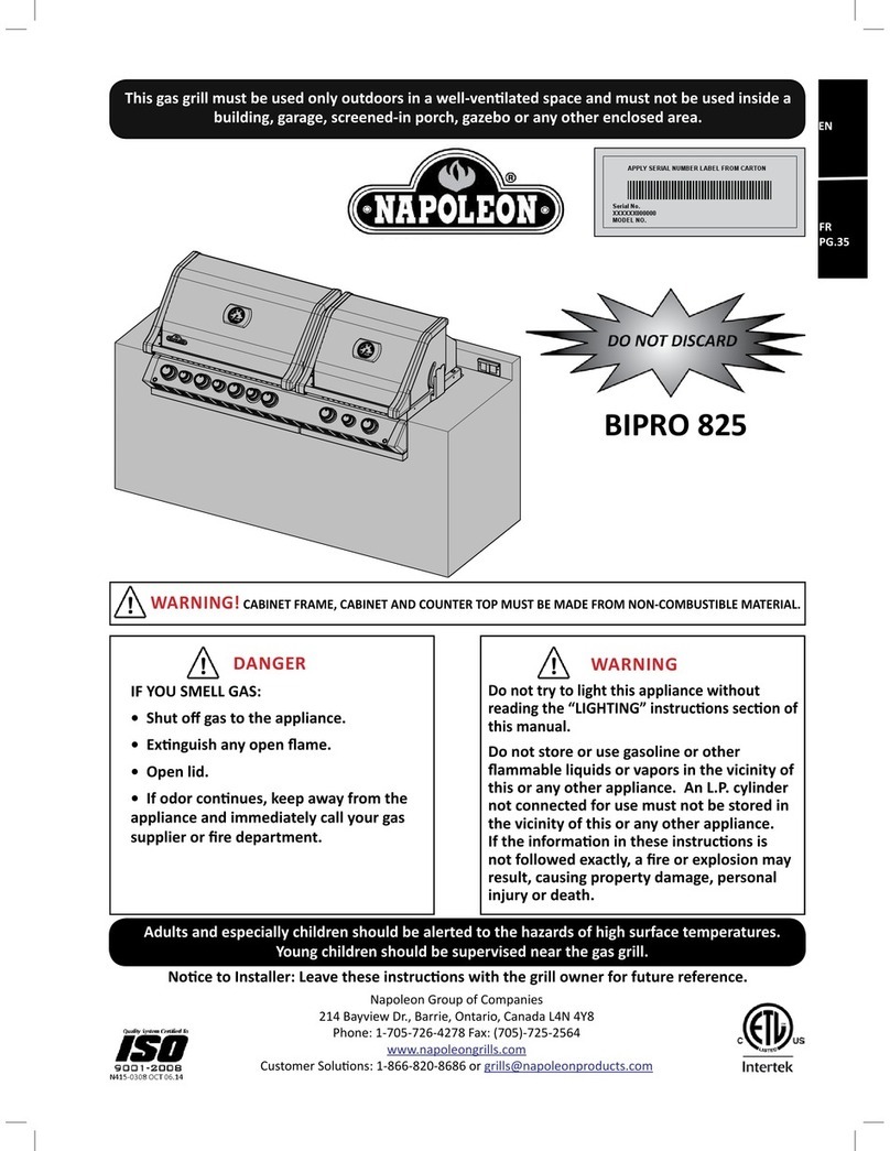 Napoleon BIPRO 825 user manual
