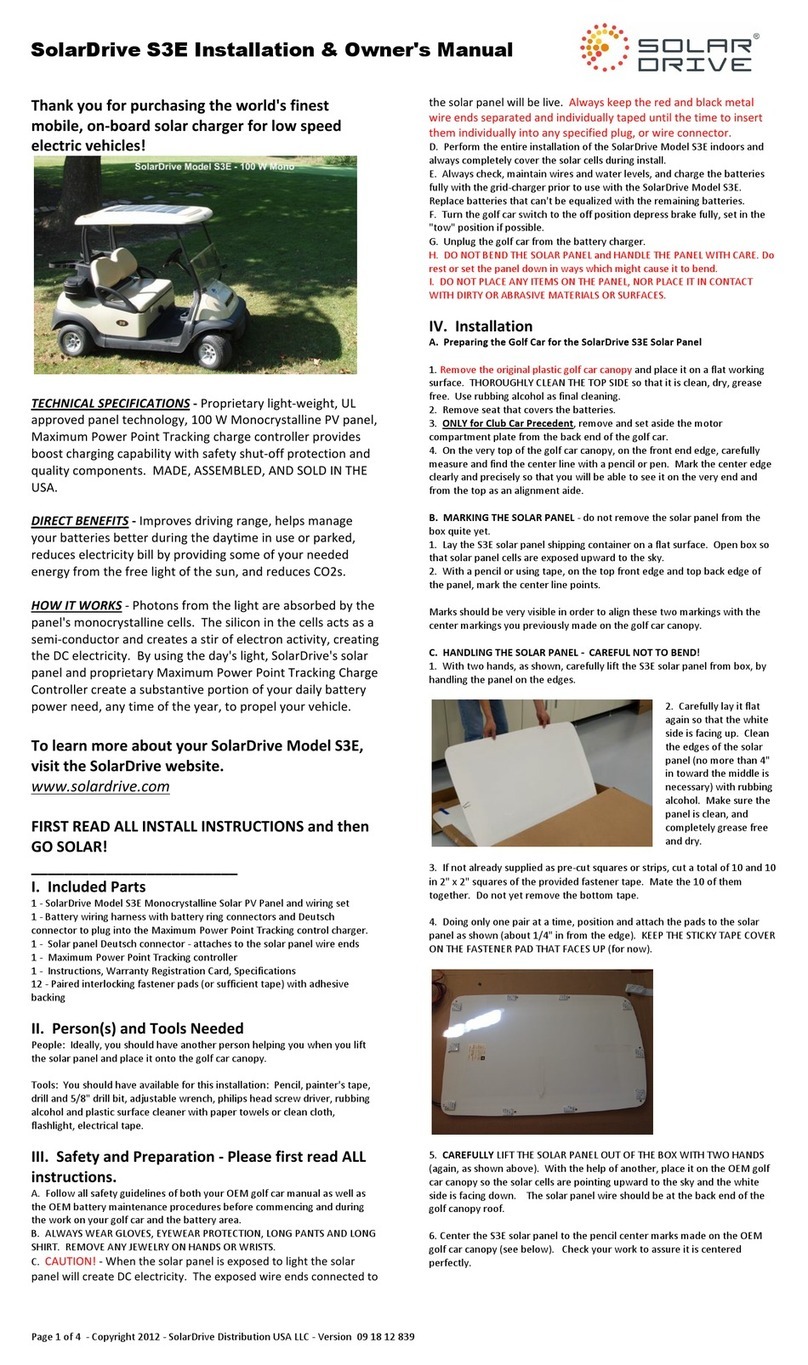 SolarDrive S3E Installation & owner's manual