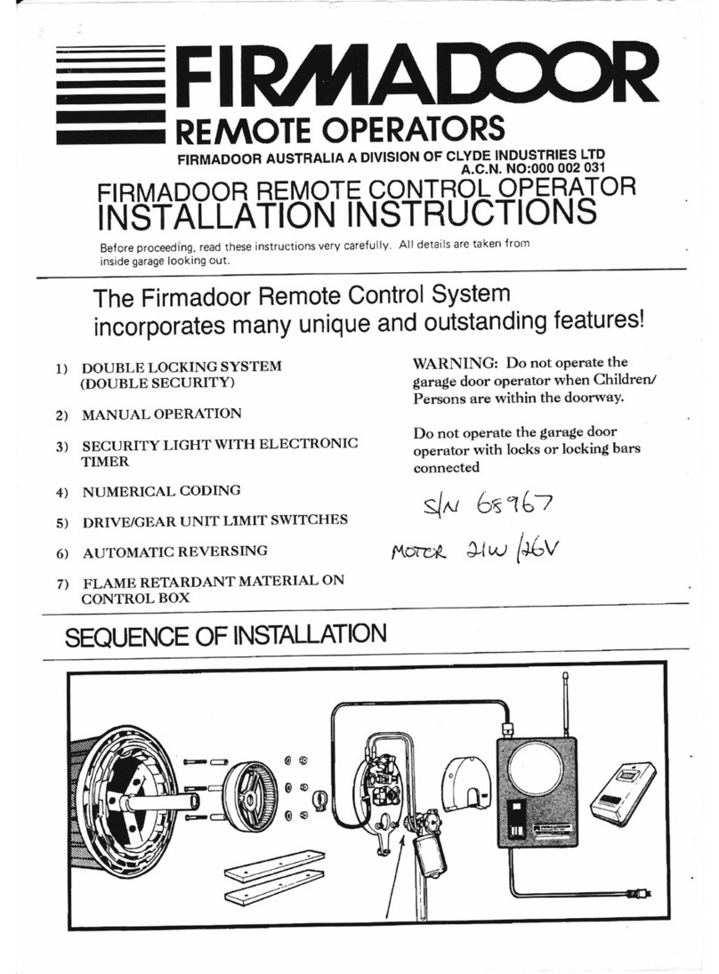 FIRMADOOR Remote Control Operator installation instructions